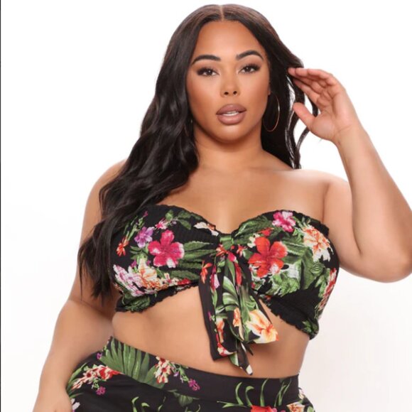 Fashion Nova Junie Tropical Set Top Size L NWT - Picture 4 of 10